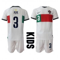 Portugal Pepe #3 Udebane Trøje Børn VM 2022 Kortærmet (+ Korte bukser)